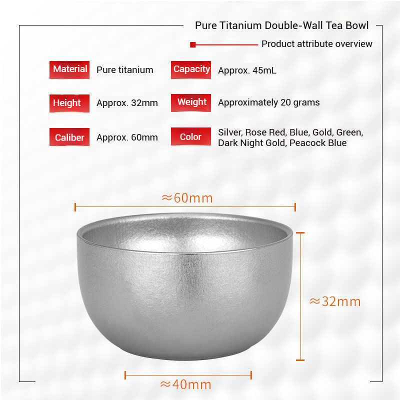 Double Layer Titanium Tea Cup