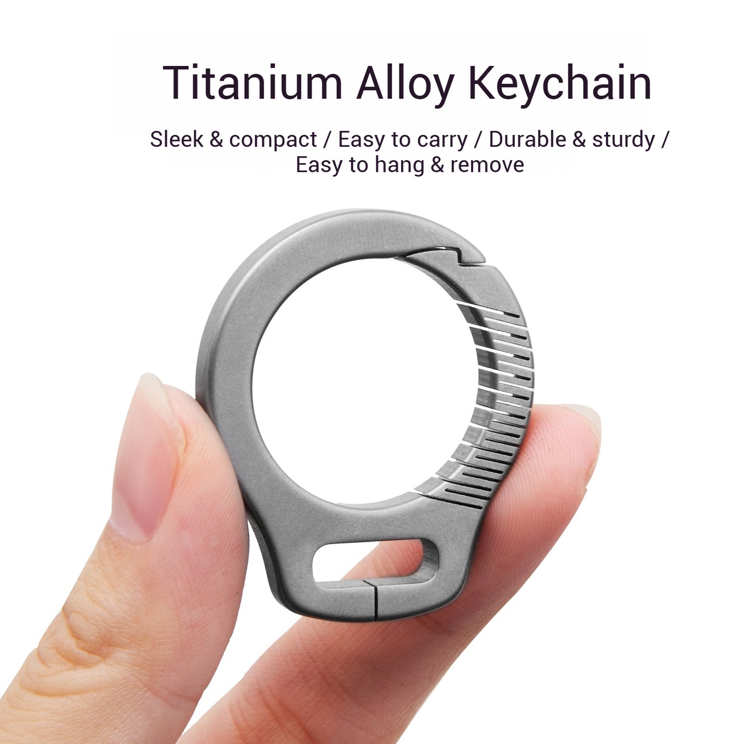 Titanium Alloy Keychain with Leather Strap, Heavy - Duty Quick Release Key Ring, Durable EDC Key Organizer