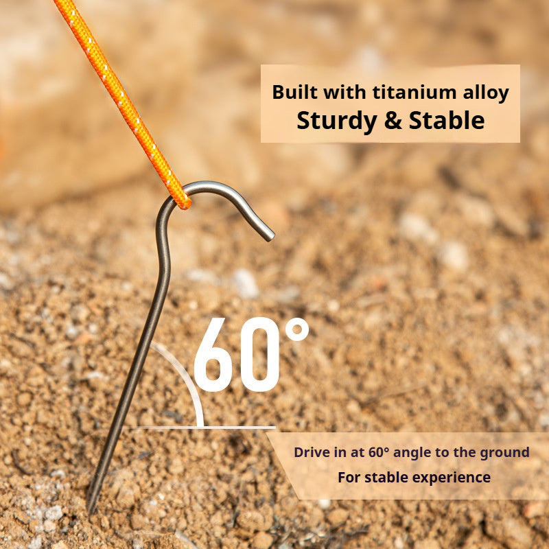 Titanium Shepherd's Hook Tent Stakes Tent pegs Nail pegs