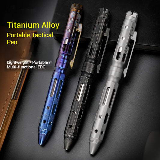 Titanium Tactical Pen Signature Metal Pen Tungsten Steel Head Self Defense Pen