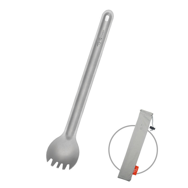 Titanium Long Handle Spork and Spoon