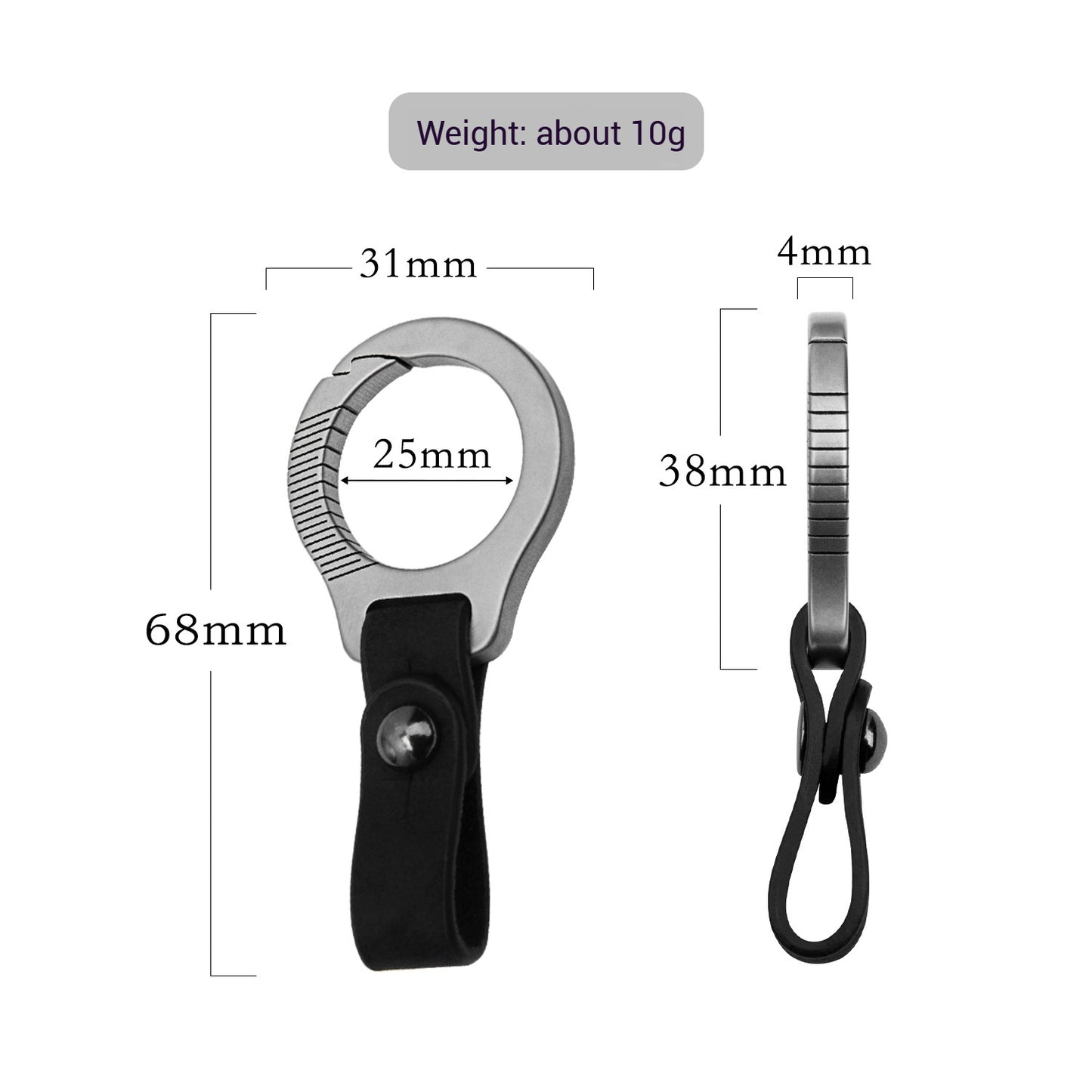 Titanium Alloy Keychain with Leather Strap, Heavy - Duty Quick Release Key Ring, Durable EDC Key Organizer