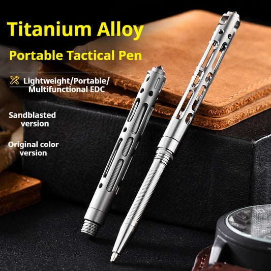 Titanium Alloy Tactical Pen Portable Tungsten Window Breaking Tool Multi-Function EDC Gear