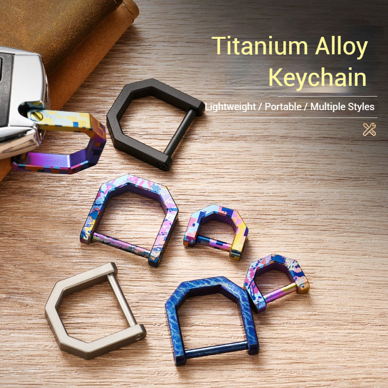 Titanium Key Rings - D Ring Keychain & Screw Shackle Key Rings for Home & Car Keys