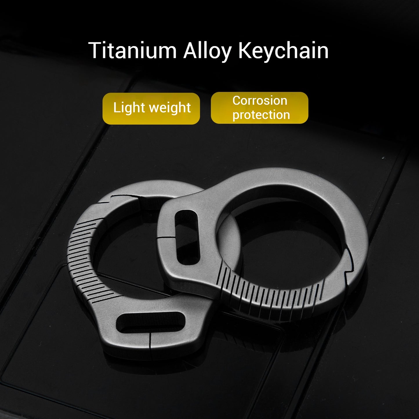 Titanium Alloy Keychain with Leather Strap, Heavy - Duty Quick Release Key Ring, Durable EDC Key Organizer