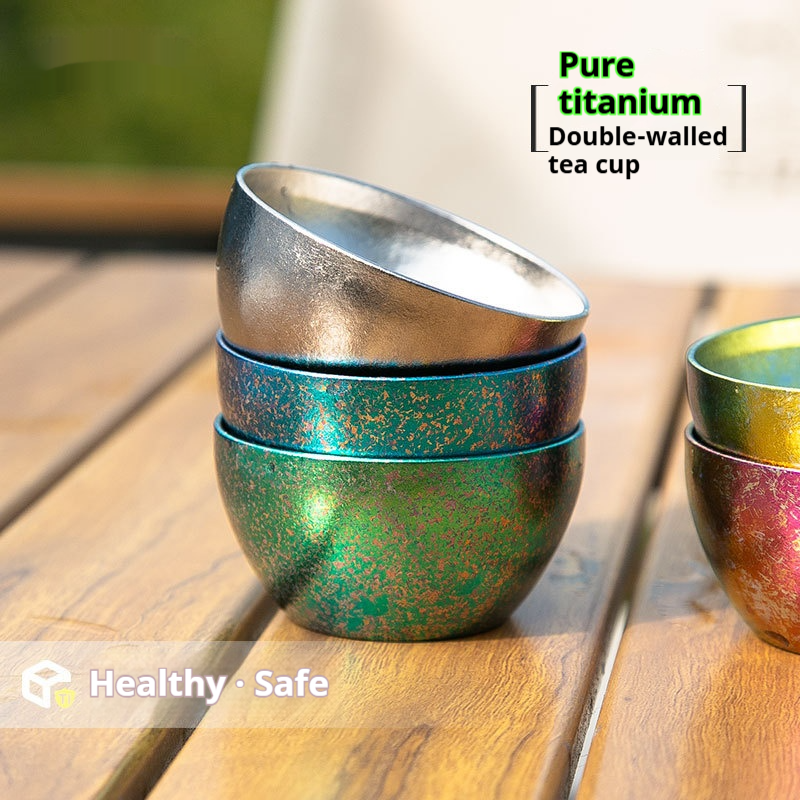 Double Layer Titanium Tea Cup