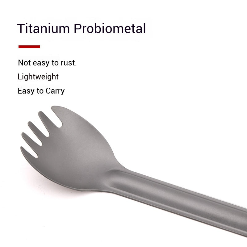 Titanium Long Handle Spork and Spoon