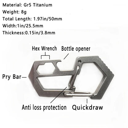 Titanium Keychain Carabiner Climbing Button
