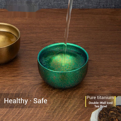 Double Layer Titanium Tea Cup