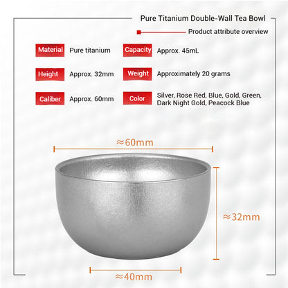 Double Layer Titanium Tea Cup