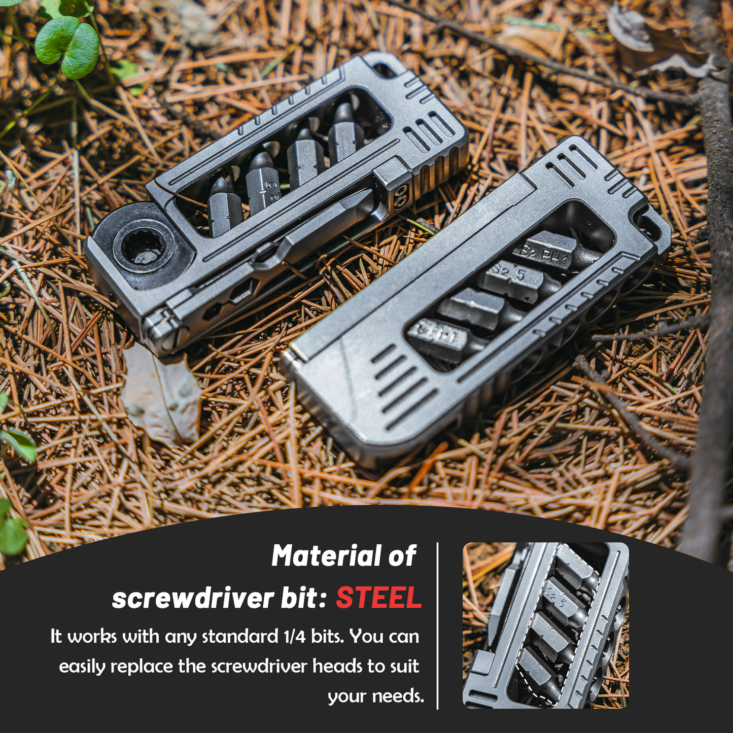 Titanium Magnetic Screwdriver Integrated Pocket Multi-Tool