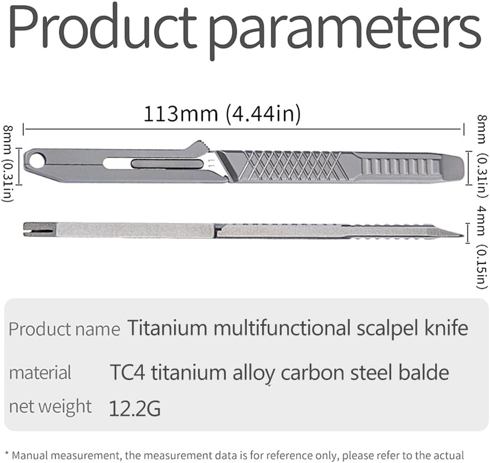 Titanium Pocket Scalpel Utility Knife, Pry Bar, EDC Multi-Tool