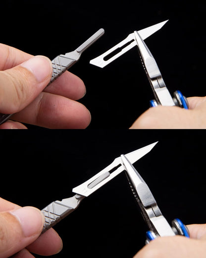 Titanium Pocket Scalpel Utility Knife, Pry Bar, EDC Multi-Tool