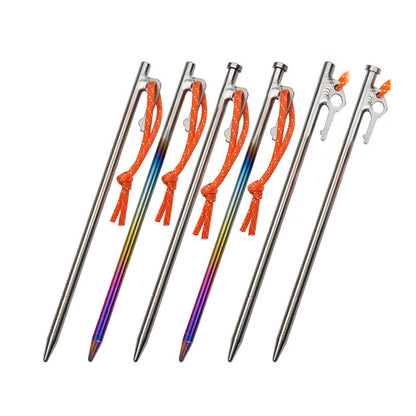 Titanium Tent Pegs Stakes Lightweight Snowfield Grassland Heavy Duty Tent Nails for Outdoor Camping Hiking
