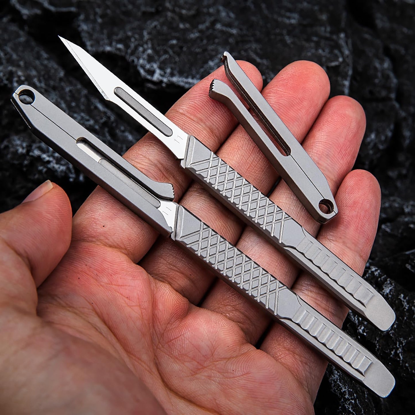 Titanium Pocket Scalpel Utility Knife, Pry Bar, EDC Multi-Tool