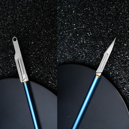 Titanium Cylinder Handle Pocket Scalpel Utility Knife
