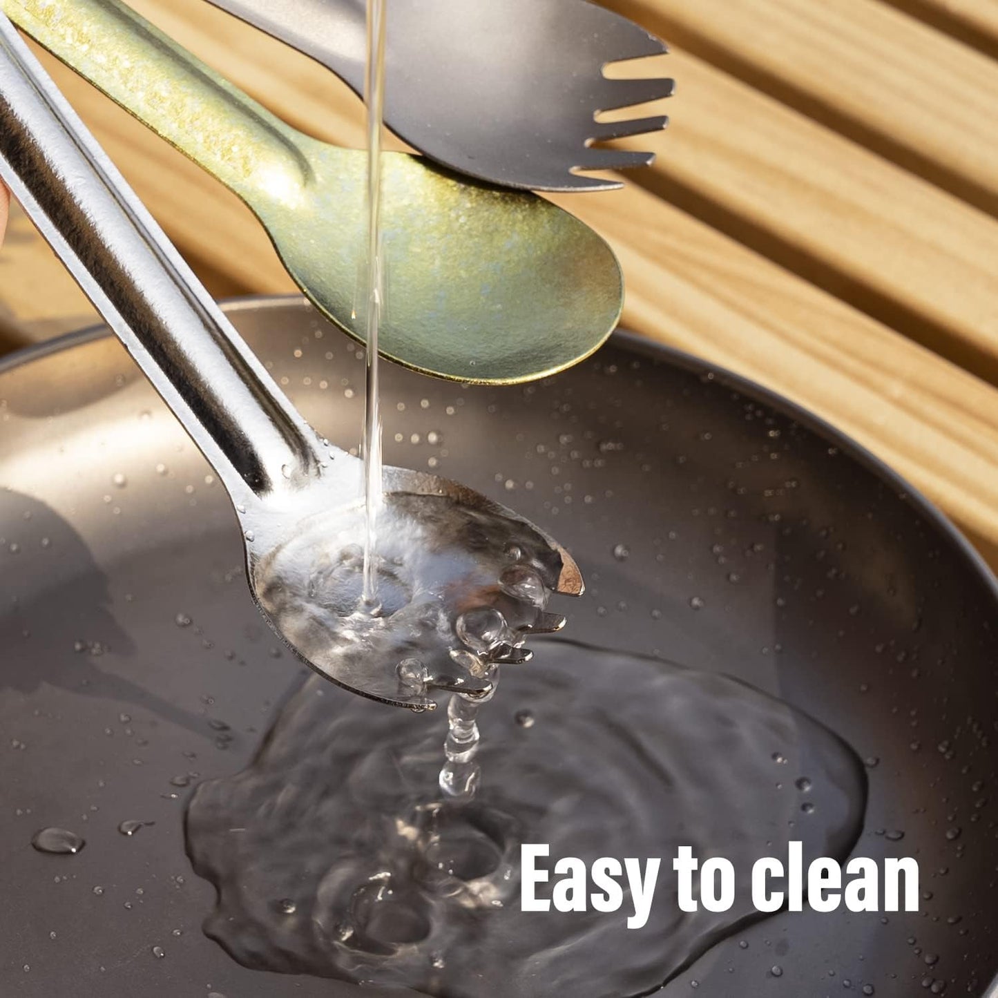 Titanium Long Handle Spork and Spoon