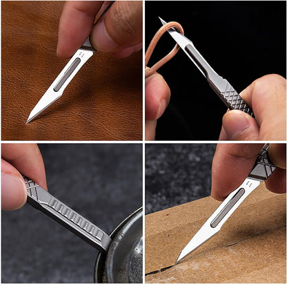 Titanium Pocket Scalpel Utility Knife, Pry Bar, EDC Multi-Tool
