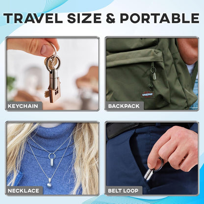Titanium Pill Holder Keychain, Waterproof Mini Pill Container for Emergency Medicine