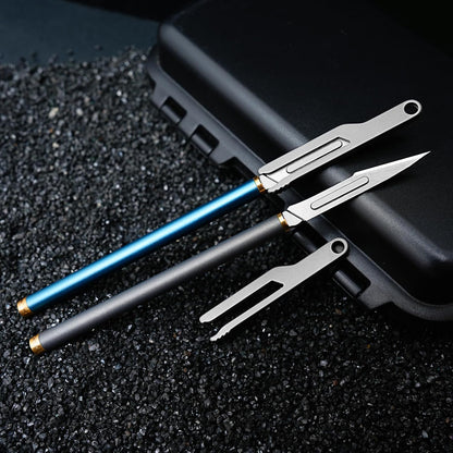 Titanium Cylinder Handle Pocket Scalpel Utility Knife
