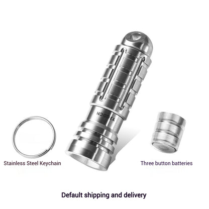 Titanium Multifunctional LED Lamp, Lightweight Outdoor EDC Keychain, Mini Flashlight