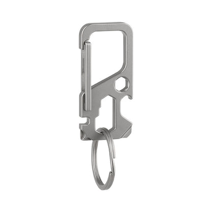 Titanium Carabiner Clip, Multitool Carabiner with Keyring, EDC Keychain with Bottle Opener and Screwdriver
