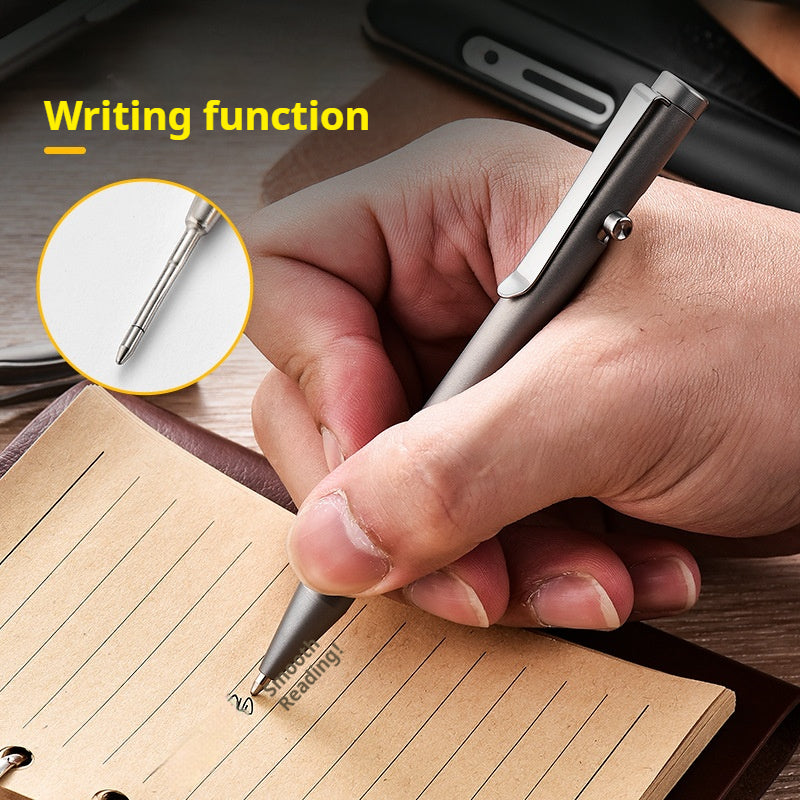 Titanium Alloy Bolt Action Pen, Slim Lightweight EDC Pocket Tactical Pen