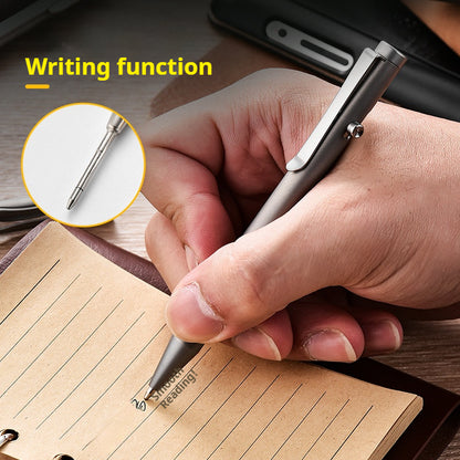 Titanium Alloy Bolt Action Pen, Slim Lightweight EDC Pocket Tactical Pen