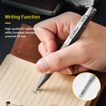 Titanium Bolt Action Pen Ballpoint Pen Writing Pen with Pocket Clip Refillable Compact Size
