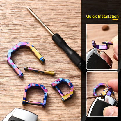 Titanium Key Rings - D Ring Keychain & Screw Shackle Key Rings for Home & Car Keys