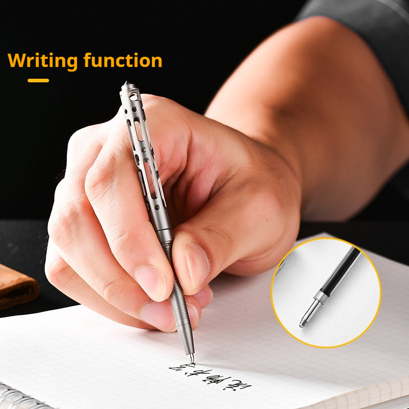 Titanium Alloy Tactical Pen Portable Tungsten Window Breaking Tool Multi-Function EDC Gear