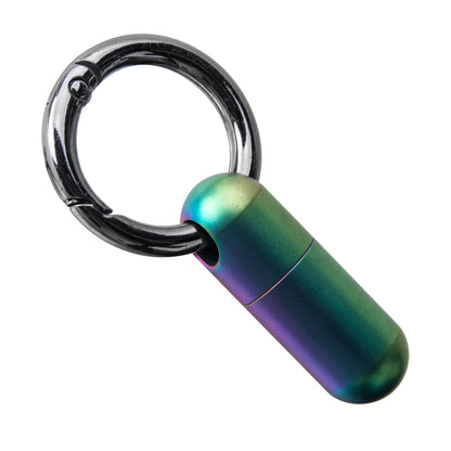 Titanium Pill Holder Keychain, Waterproof Mini Pill Container for Emergency Medicine