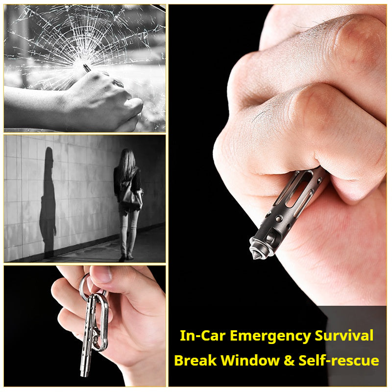 Titanium Alloy Tactical Pen Portable Tungsten Window Breaking Tool Multi-Function EDC Gear