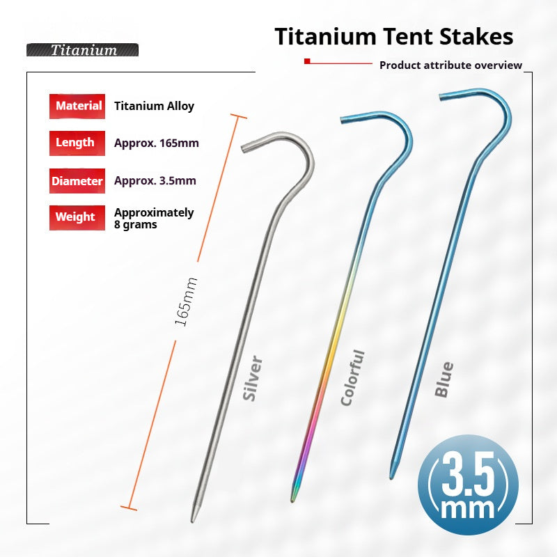 Titanium Shepherd's Hook Tent Stakes Tent pegs Nail pegs