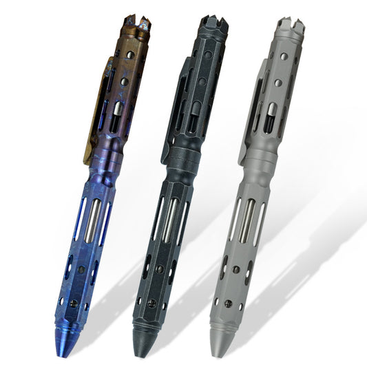 Titanium Tactical Pen Signature Metal Pen Tungsten Steel Head Self Defense Pen