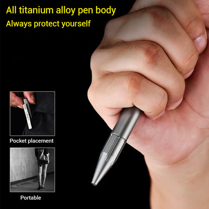 Titanium Bolt Action Pen Ballpoint Pen Writing Pen with Pocket Clip Refillable Compact Size