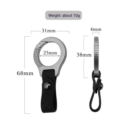 Titanium Alloy Keychain with Leather Strap, Heavy - Duty Quick Release Key Ring, Durable EDC Key Organizer