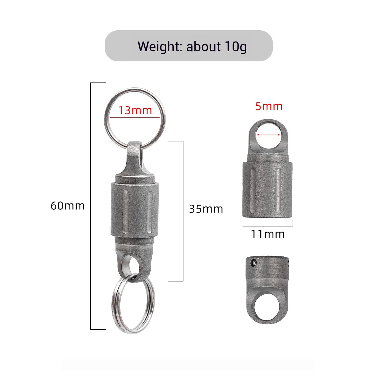 Titanium Quick Release Keychain, Magnetic Keychain For Car Keys-360 ° Rotatable