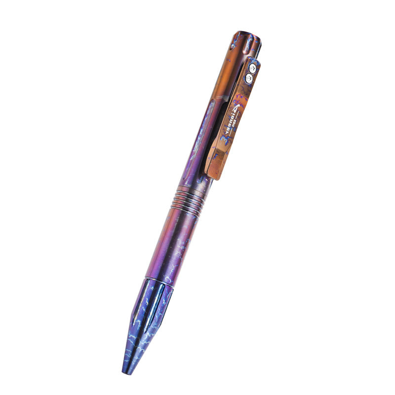 Titanium Bolt Action Pen Ballpoint Pen Writing Pen with Pocket Clip Refillable Compact Size