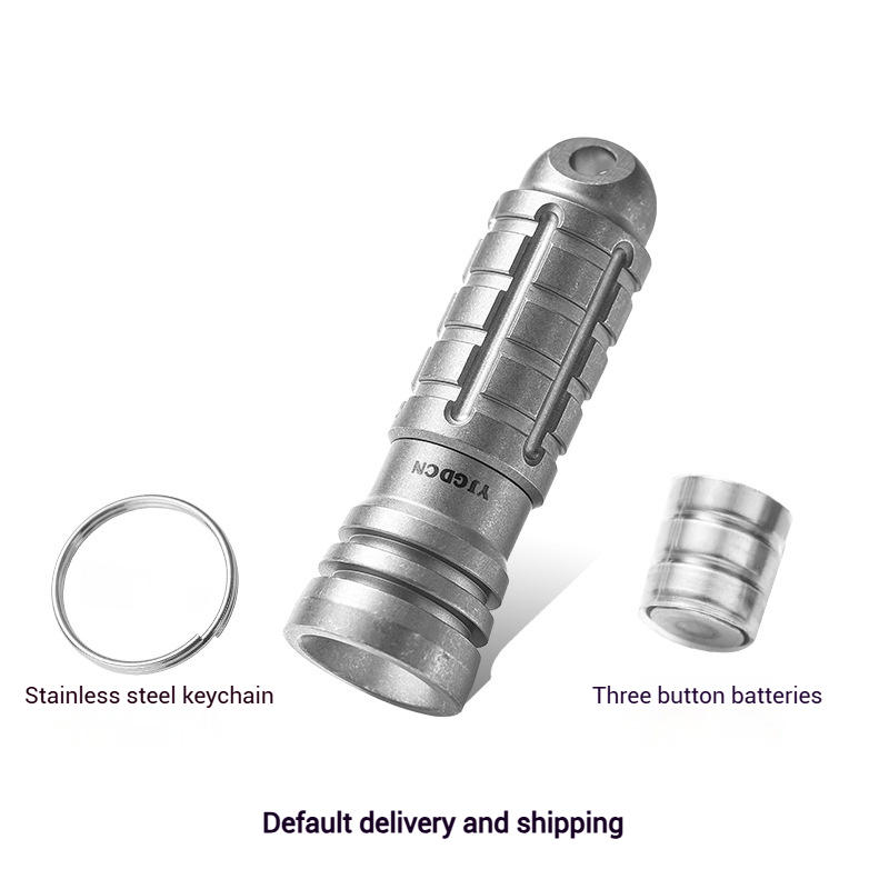 Titanium Multifunctional LED Lamp, Lightweight Outdoor EDC Keychain, Mini Flashlight