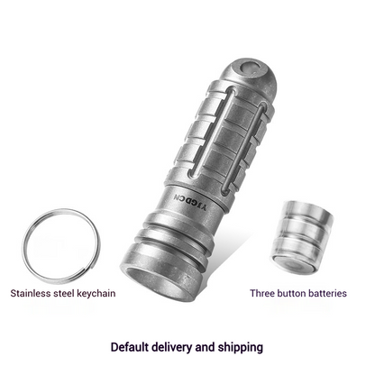 Titanium Multifunctional LED Lamp, Lightweight Outdoor EDC Keychain, Mini Flashlight