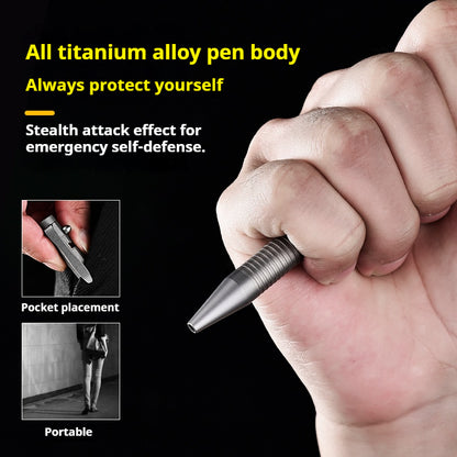 Titanium Alloy Bolt Action Pen, Slim Lightweight EDC Pocket Tactical Pen