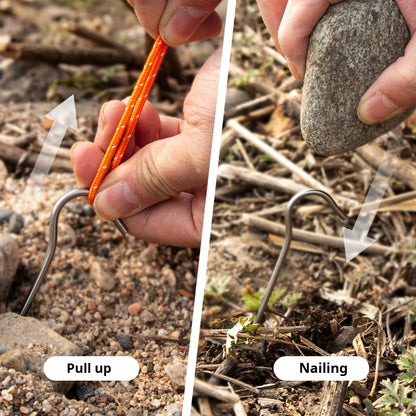 Titanium Shepherd's Hook Tent Stakes Tent pegs Nail pegs