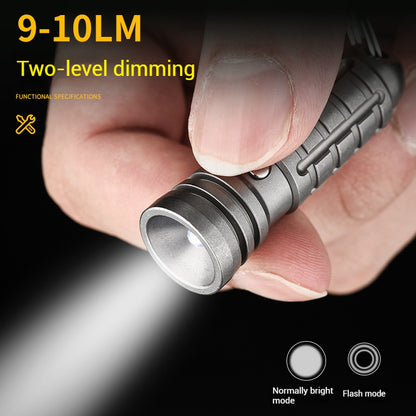 Titanium Multifunctional LED Lamp, Lightweight Outdoor EDC Keychain, Mini Flashlight
