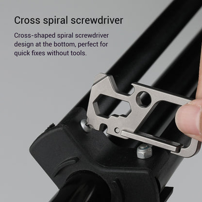 Titanium Carabiner Clip, Multitool Carabiner with Keyring, EDC Keychain with Bottle Opener and Screwdriver
