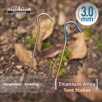 Titanium Shepherd's Hook Tent Stakes Tent pegs Nail pegs