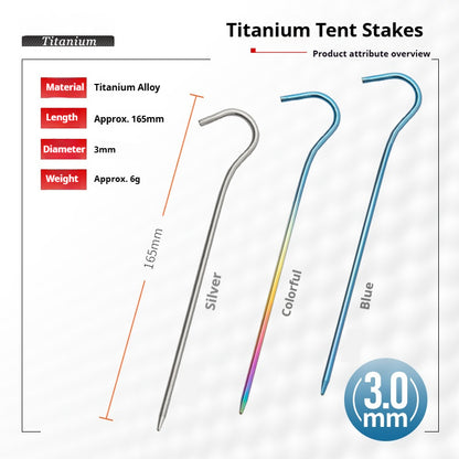 Titanium Shepherd's Hook Tent Stakes Tent pegs Nail pegs