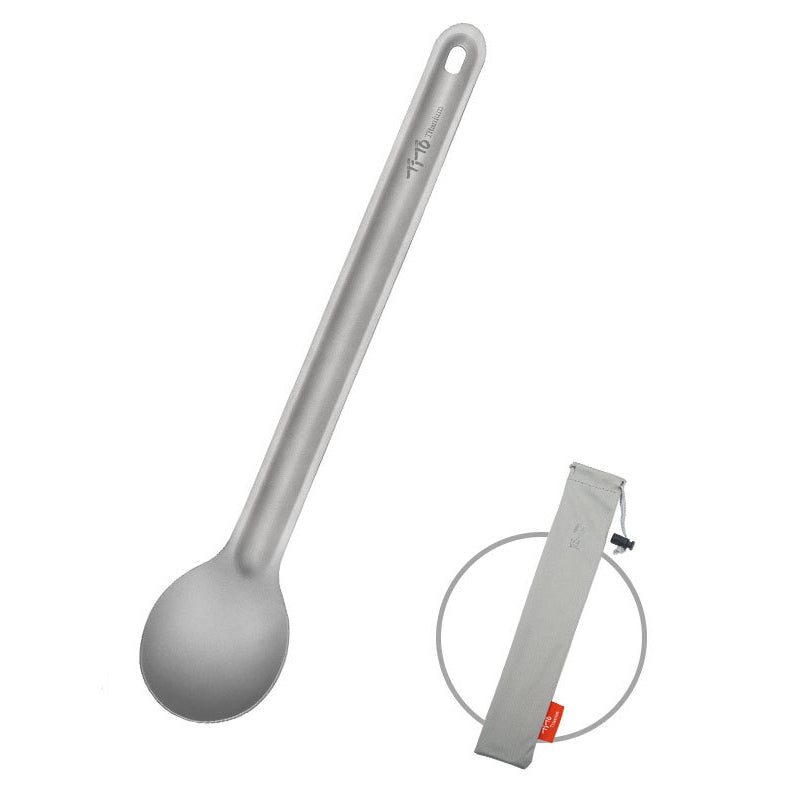 Titanium Long Handle Spork and Spoon