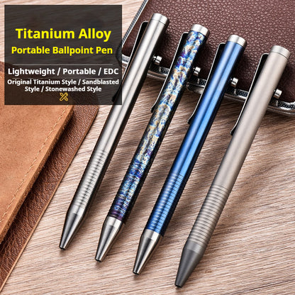 Titanium Alloy Bolt Action Pen, Slim Lightweight EDC Pocket Tactical Pen