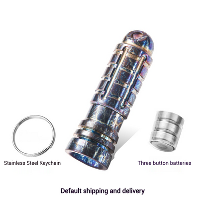 Titanium Multifunctional LED Lamp, Lightweight Outdoor EDC Keychain, Mini Flashlight